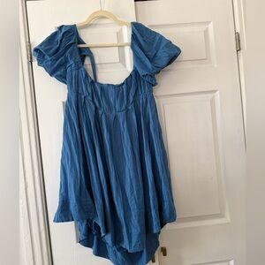 free people marina mini dress blue